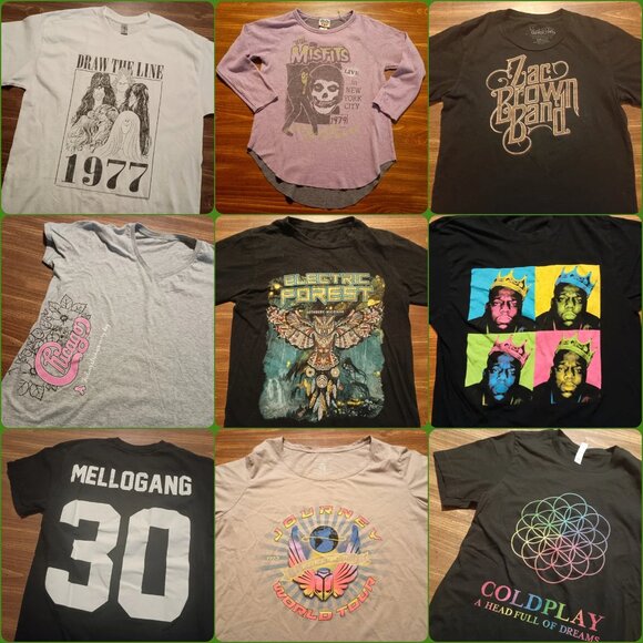 10 T-SHIRT MYSTERY BUNDLE - Bulk Lot Set Random Tees Shirts - Picture 5 of 16